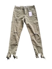 Vervet Jeans Women's Olive Green Denim Mid Rise Skinny Size 28 NWT