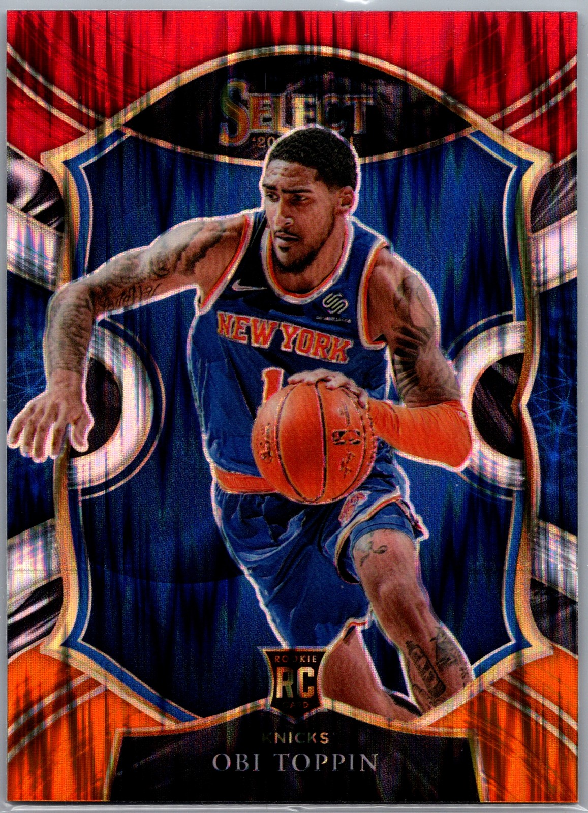 2020-21 Panini Select #68 Obi Toppin Red White Orange Flash