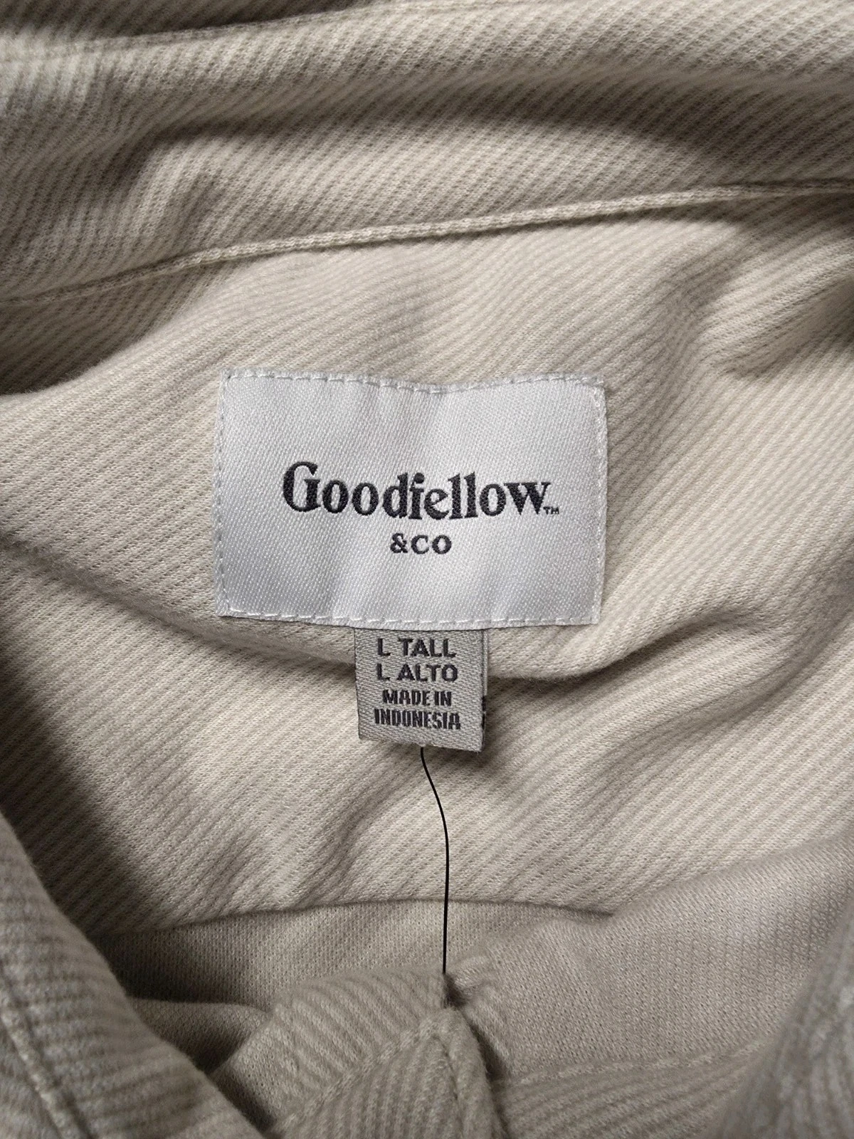 NWT Goodfellow & Co Mens L Tall Comfort Wear Shirt Jacket Shacket Cream Beige image 5
