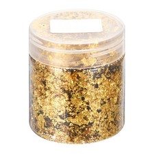 Gold Foil Flakes for Resin, 3g Metallic Foil Flakes for Nail Art, Gold