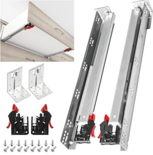 6 Pair Undermount Drawer Slides 12 inch Soft Close 80 lb Load Capacity Ball Bea