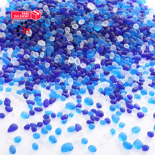 Acellegic Sea Glass Stones, 3.3LB Decorative Frosted Pebbles Blue