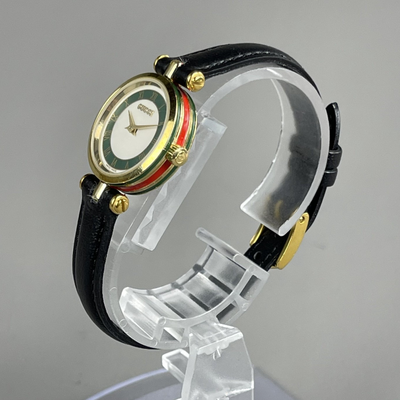 GUCCI 2000L Vintage Ladies Watch 21mm Quartz Gold SS Brand New band Cal.579.005 thumbnail 4