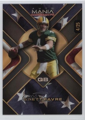 2024 Auto Mania American Football Preview Flag Rainbow Foil 4/25 Brett Favre o7m