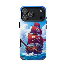 For iPhone / Galaxy / Pixel   Pirate Ship Ocean Island Phone Case