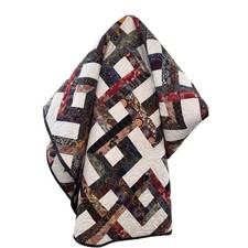 Handmade Large Blanket Throw Floral Patchwork Quilted Square Shaped 97 x 97" NEW