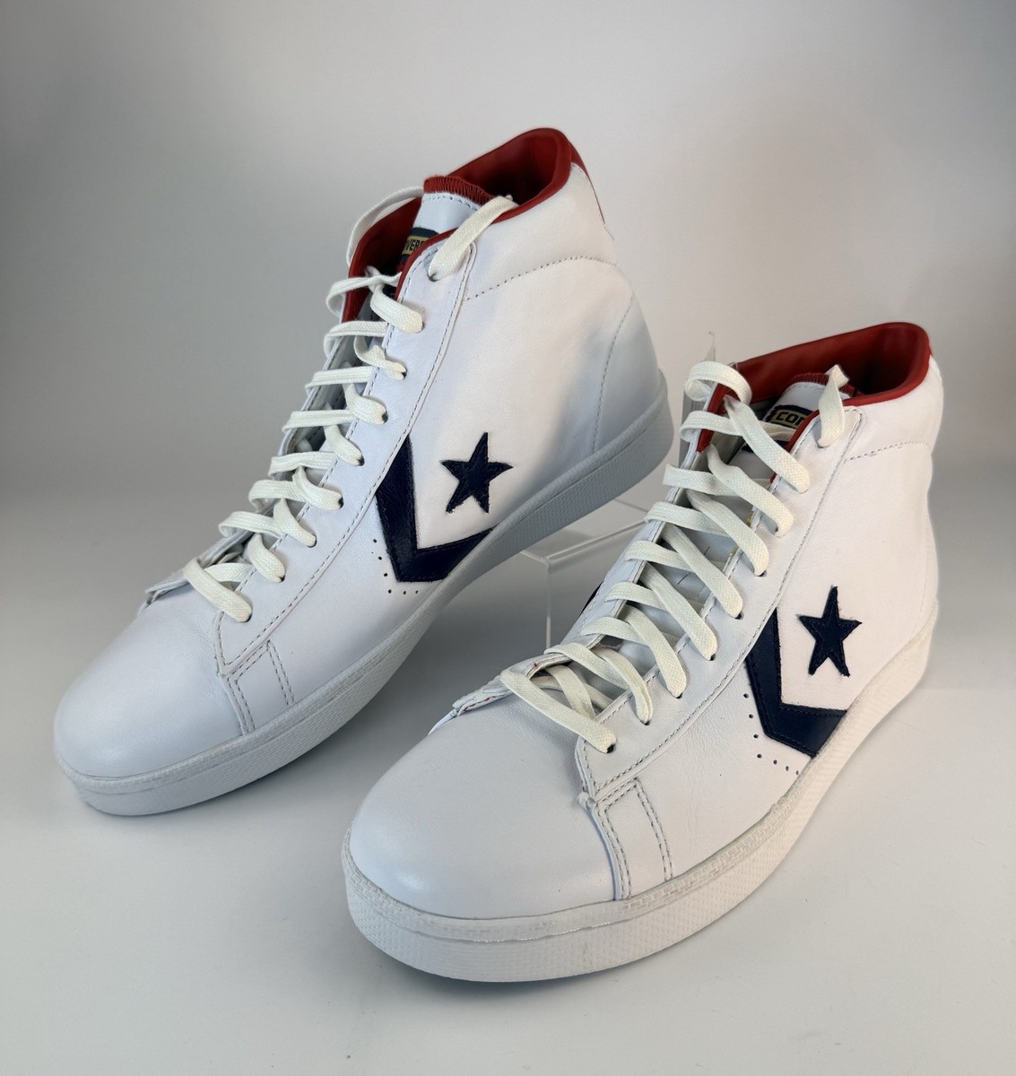 VTG 2012 - 76' Converse Pro Leather High White Navy Red Sneaker