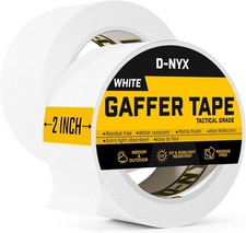 Gaffer Tape 2 Inch x White Gaff Tape No Residue, Heavy Duty Gaffers