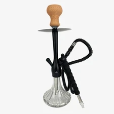 18" 1-Hose Stainless Steel & Glass Elite Hookah Set