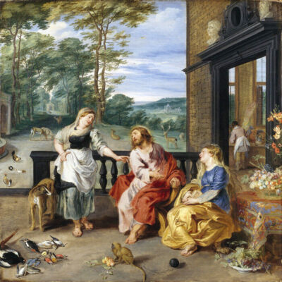 CHRIST IN THE HOUSE OF MARTHA & MARY 1628 PAINTING BY JAN BRUEGHEL YOUNGER REPRO