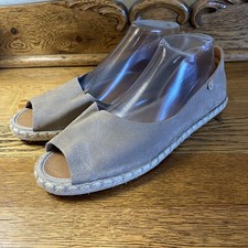 Verbenas Womens Cruz D'Orsay Peep Toe Suede Flats Sz 42/US 10.5 Beige Espadrille