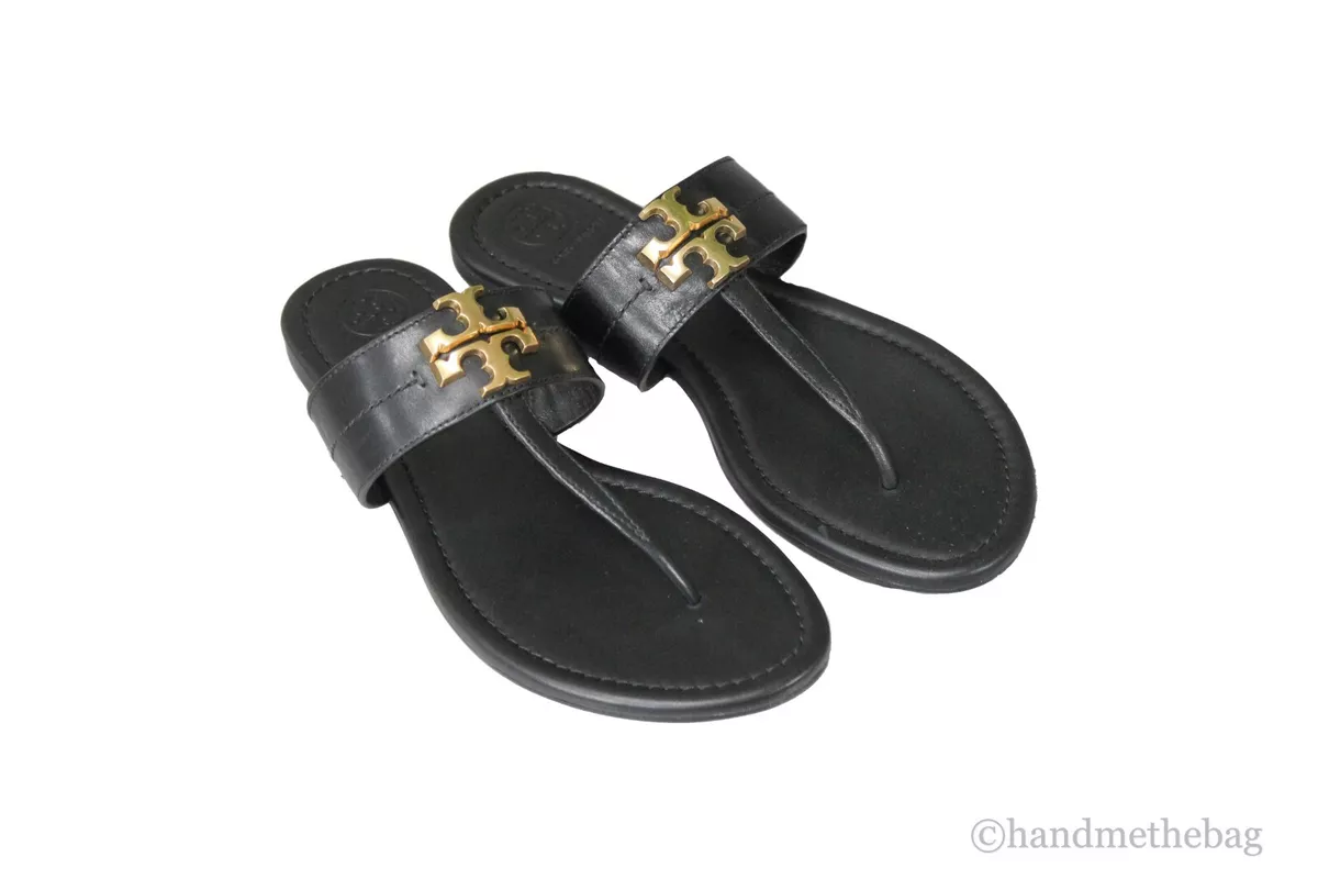 Tory Burch 73854 Everly Black Leather Backless Flat Slip On