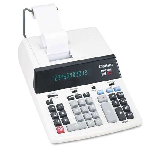 Canon MP21DX 12-Digit Ribbon Printing Calculator, Black/Red Print, 3.5 Lines/Sec - 第 2/2 張圖片