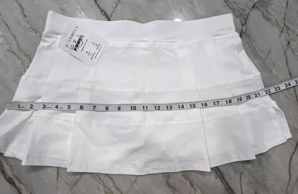 Golf/Tennis Skirt/Skort Sofibella 13" Women's Large White Slimming $70 NWT