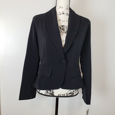 Rinascimento Women's Black Double-Breasted Blazer Jacket Size M Made in Italy