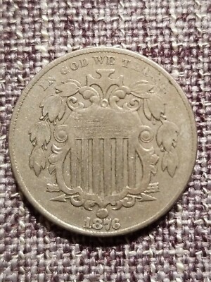 1876 Shield Nickel ''The Bleeder'' VF