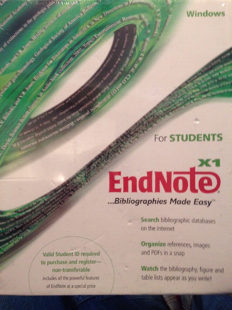 EndNote X1 Full Student Retail Edition Bibliographic Reference 