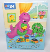 VTG 1994 Milton Bradley Barney  Baby Bop Play Train 24 Piece Jigsaw Puzzle, NEW