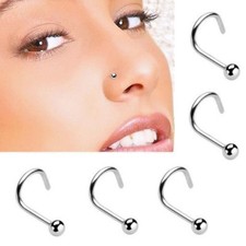 10 PC LOT 18G 20G CLASSIC 316L SURGICAL STEEL BALL NOSE SCREWS NOSTRIL STUD RING