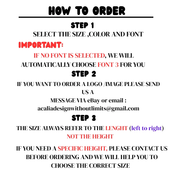 Custom Text Vinyl Lettering Sticker Decal Personalized -ANY TEXT - ANY NAME- - Image 2 of 4