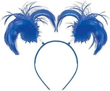 amscan Feathers  Ponytails Headband Costume Party Headwear Accessory, Blue Pk 4
