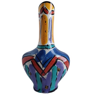Ganz Kathryn Youngs Bella Casa Hand Painted Ceramic Flat Back Vase Blue Purple