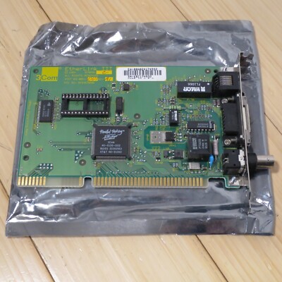 Network Card 3Com Etherlink III 3C509B-C Combo ISA RJ45 BNC 03-0021-001 REV A1