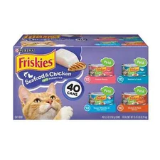 Purina Friskies Seafood & Chicken Pate Favorites Wet Cat Food - 40 Count