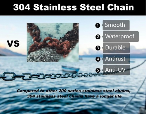 Stainless Steel Link Chain 9.8ft 5/64in Light Duty Small Metal Chain for Home - Picture 3 of 7