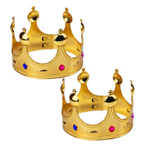  2 pièces couronne royale d'or accessoire photo costume de princesse homme peintures - Photo 1 sur 18