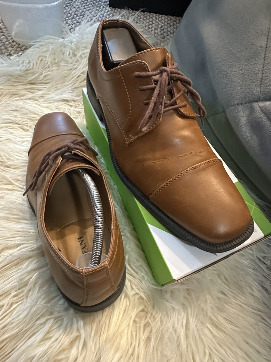 Alfani Men's Adam Cap Toe Brown Oxford Dress Shoes Size