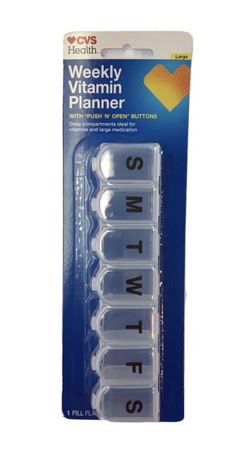 Cvs Weekly Pill Vitamin Planner Purple Medium 7 Day Snap Close Lid For Sale Online Ebay