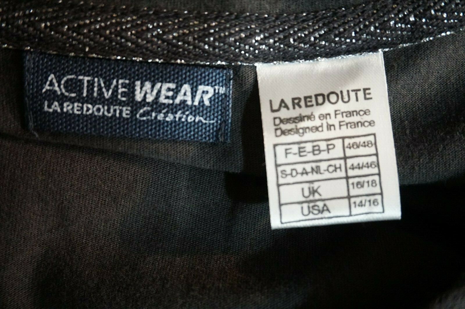 Dark grey cotton jersey LS t-shirt top La Redoute Active Wear 16/18 BNWOT image 6