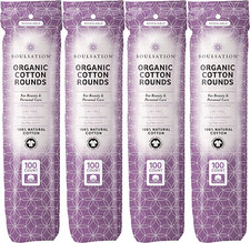 Organic Cotton Rounds, 400 Count - Makeup Remover Pads for Face, Lint-Free