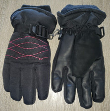 girls CHAMPION black pink winter GLOVES for ages 4 to 7 THICK WARM 