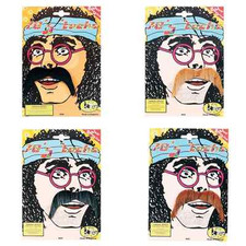 70S HIPPY ST PEPPER MOUSTACHE ASST COLOURS MEXICAN BLACK ,BLONDE, GREY,BROWN.
