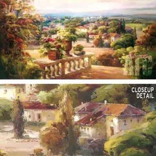 48W"x24H" BALCONY PARADISO by ROBERTO LOMBARDI -GALLERY FLORAL CHOICES of CANVAS