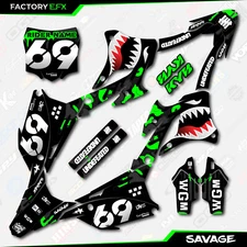 Gray Green Savage Camo Racing Graphics Kit fits 22-25 Kawasaki KX85 Kx 85 Decal