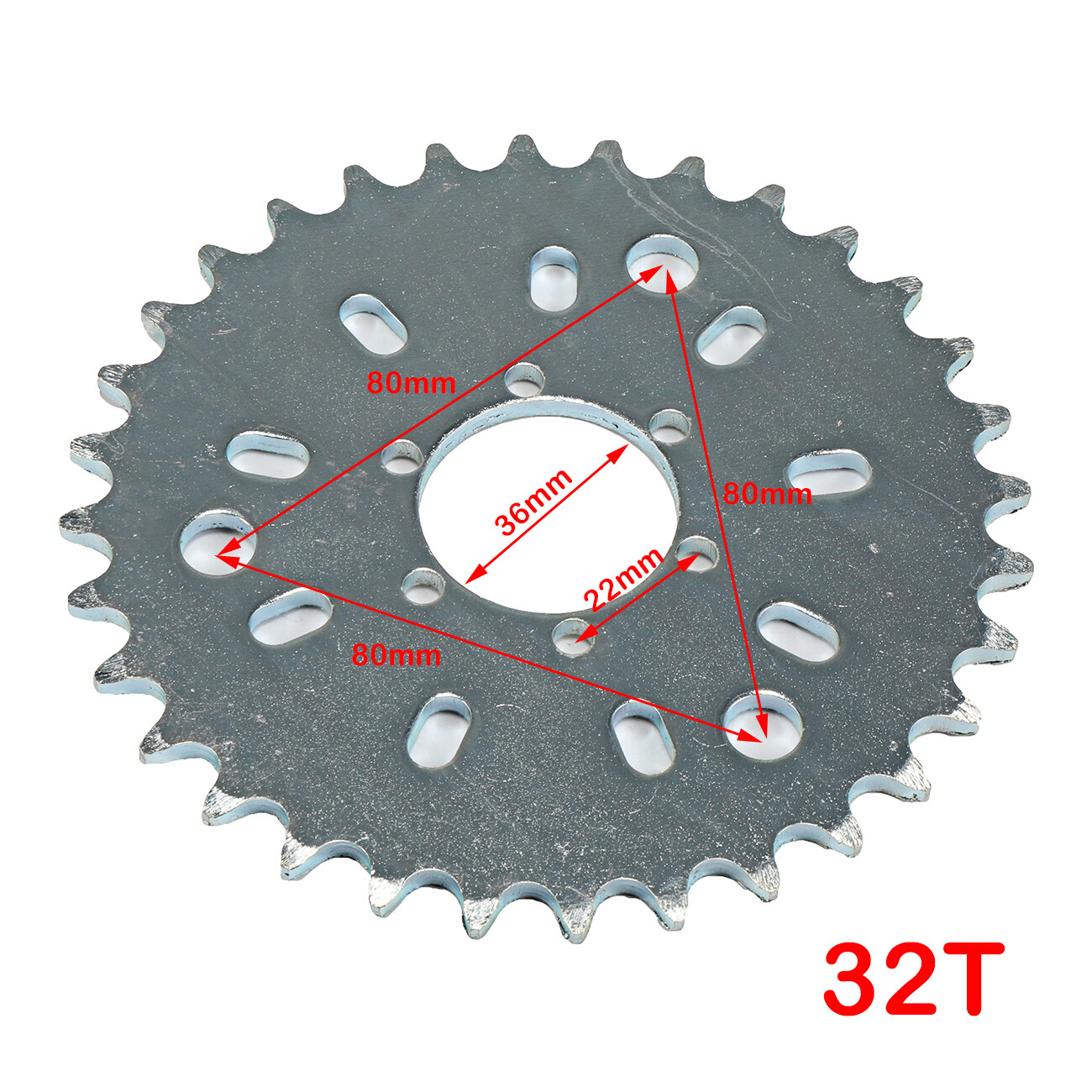 80cc Bike Sprocket Adapter 32T Sprocket With CNC Adapter - Fits 1 Or 1.5 Hub For 80cc Motorized Bicycle CNC Adapter For 80cc Bike