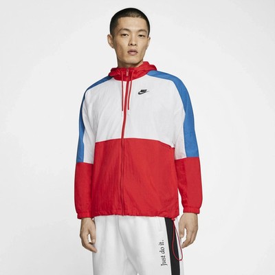 Nike Sportswear Retro Woven Jacket USA Red Blue White Medium New NSW CJ4560-657