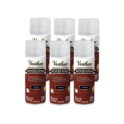 Varathane Premium Fast Dry Wood Stain Spray | 10.25 Ounce (Pack of 6), Cognac 