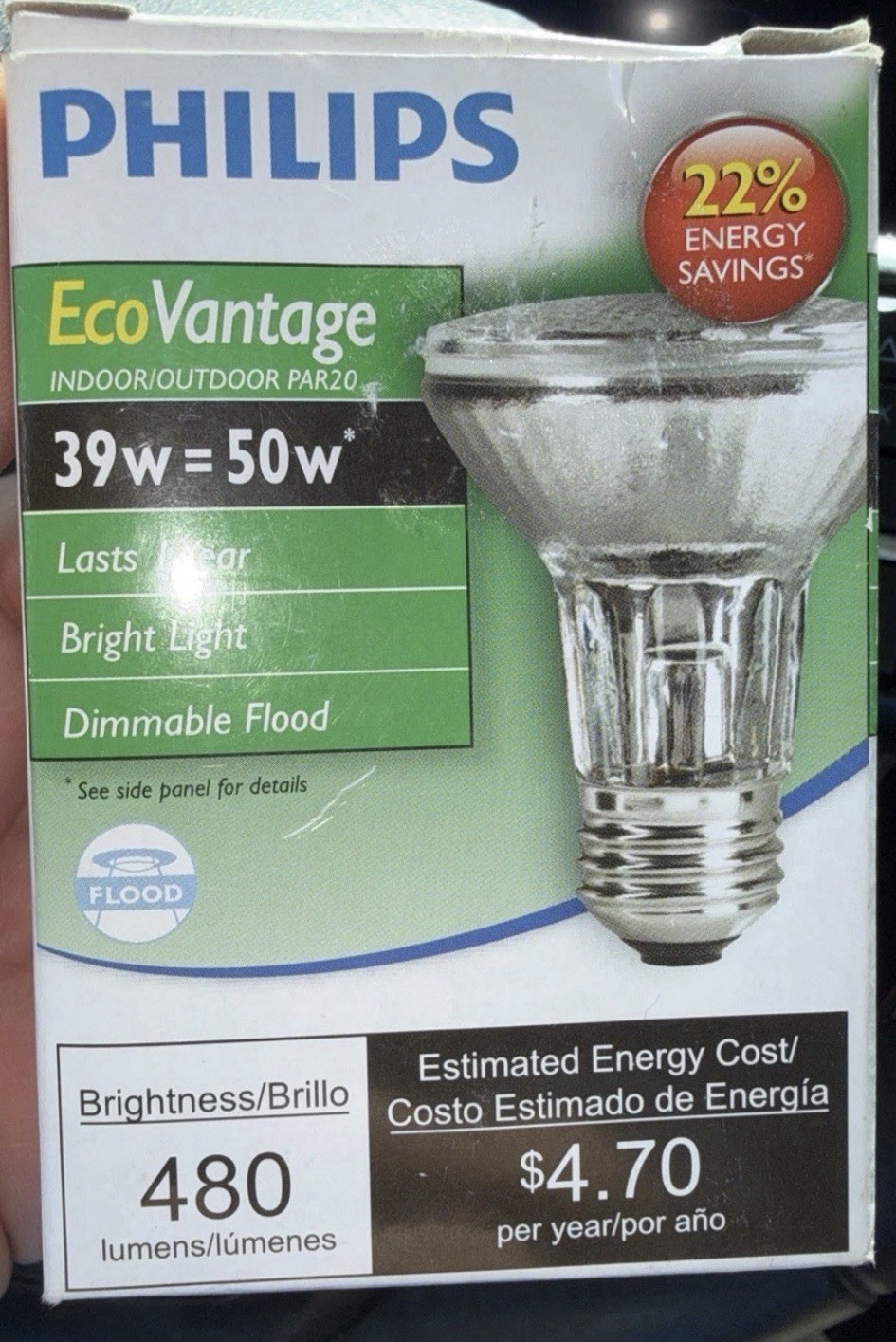 🎊🎉NEW Philips 39w = 50w PAR20 Dimmable Flood Light Eco
