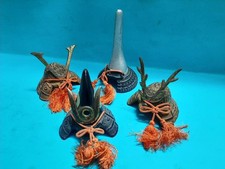 L@@K Vtg Miniature Iron Japanese Samurai Helmet Armor Kabuto