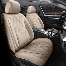 Leather Car Seat Covers Waterproof Faux Leather Seat Covers for Full Set Tan