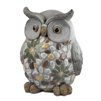 Garten Dekofigur Eule Stones H. 32Cm Grau GrüN Magnesia Formano S26