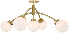 Savoy House 6-6199-5 Redfield 5 Light 36"W LED Semi-Flush Ceiling - Brass