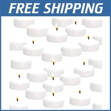 White Floating Candles 2” Pack of 72 - Unscented Wax Discs
