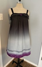 Y2K Vera Wang Slip Dress Dip Dye Ombré Silver Purple WhimsyGoth Grunge Boho Twee