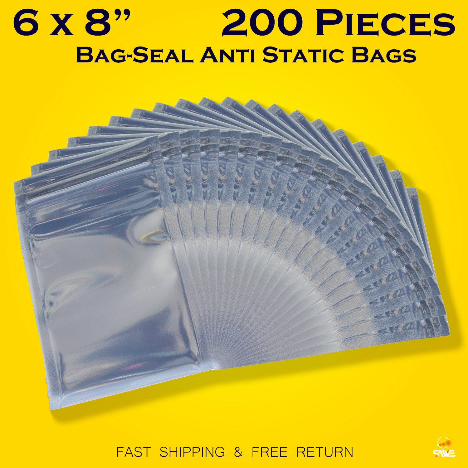 200 x Anti Static Shielding ESD Bag 6" x 8" Zip Reclosable Seal 15x20CM
