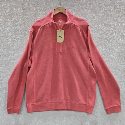 Tommy Bahama Men's Large Candy Rose 1/4 Zip Pullover Sweater